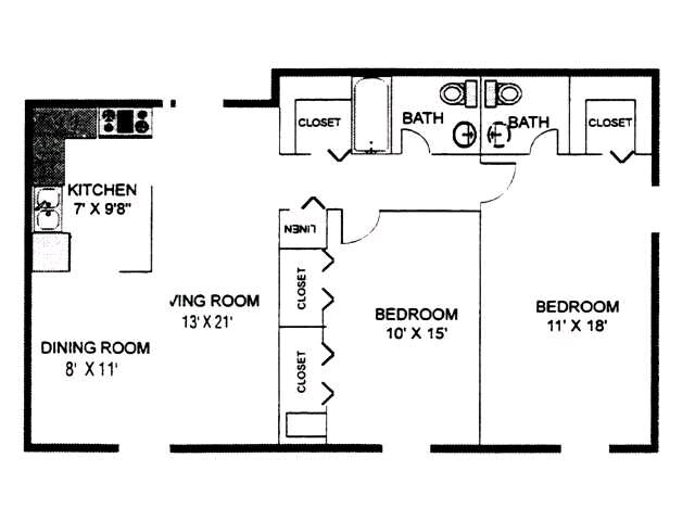Parkside Towers – 20HC - 2 Bdrm, 1.5 Bath