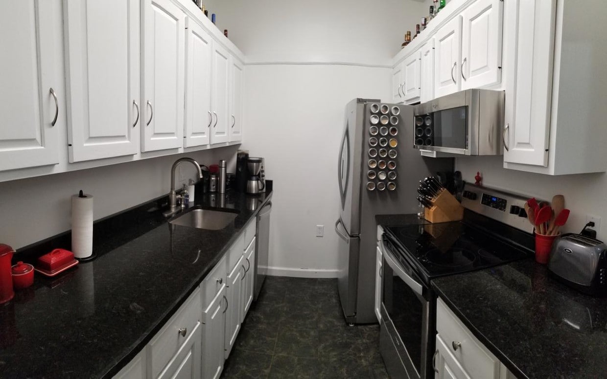 renovated granite and stainless steel kitchen - 1 Linden Pl