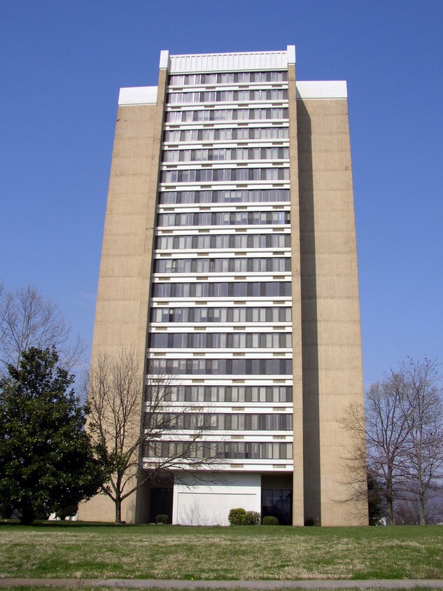 Looking west from across the street - River View Tower