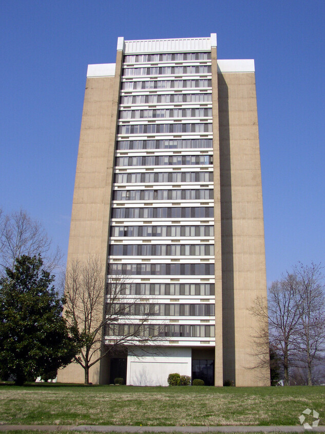 Looking west from across the street - River View Tower