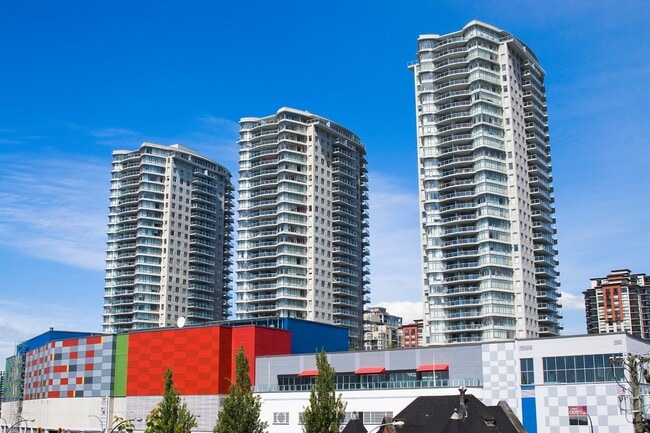 Modern high-rise buildings in New Westminster
