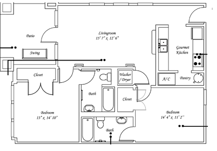 2BR/2BA - Camden Court