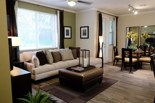 Wood inspired flooring has been added to the living spaces of select ground floor homes - Dakota Apartments