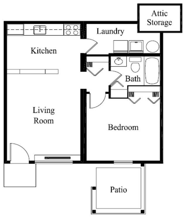 1HAB/1BA - Montgomery Court Apartments