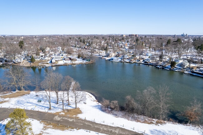 Winter at Beaudette Park Lake in Pontiac, Michigan.
