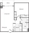 1 Bedroom A with WD