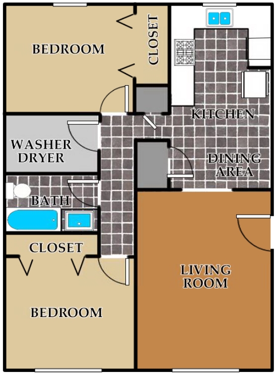 Plano de planta - Willow Creek Apartments