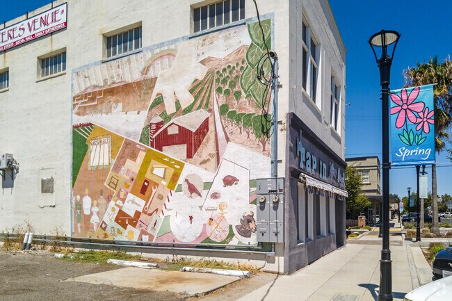 Colorful murals adorn the walls of businesses on 4th Street in Ceres.