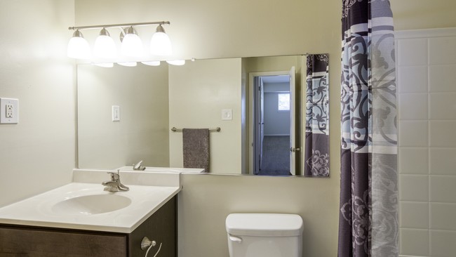 Remodeled bathroom - Wellington at Western Branch Apartments