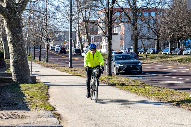 Take a bike ride along the Schukyll River Trail in East Falls.