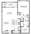 1BR 1BA (816 SF)