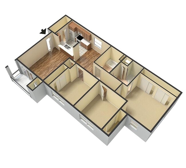 3 bedroom floorplan - Excelsior Gardens Apartments