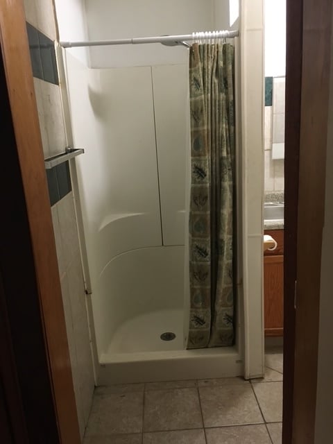 Shared shower with lockout door - 163 Paoli St