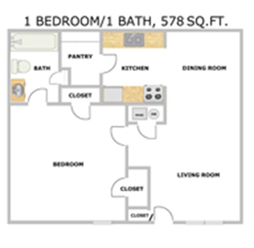 Plano de planta - Oakwood Apartments
