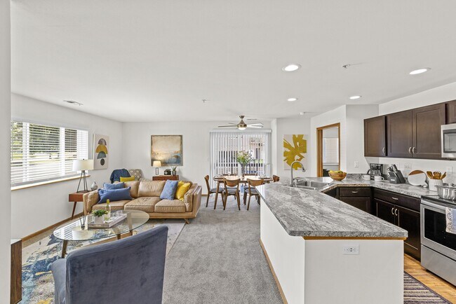 Sala de estar de los apartamentos Saddlebrook - Saddle Brook