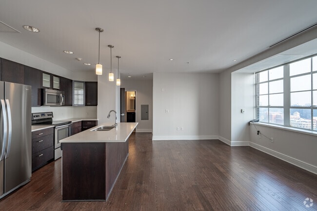 1BR, 1BA - 886SF - Kitchen and Living Area - 10 Lafayette Sq