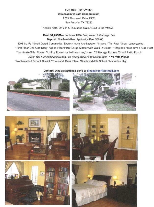 2255 Thousand Oaks, San Antonio, TX 78232 Condo for Rent in San