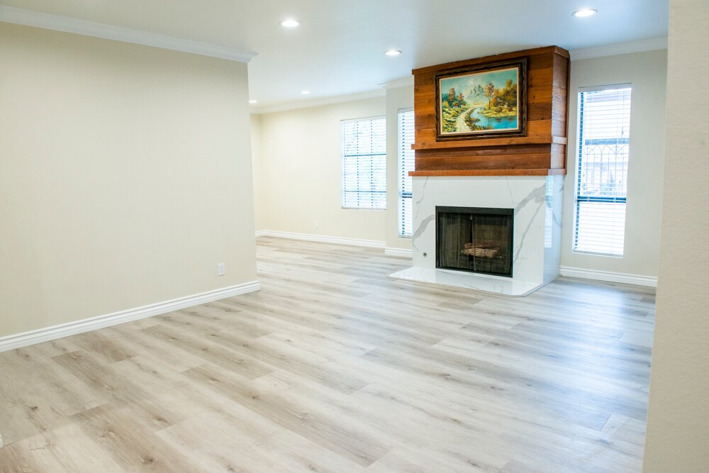 living room with fireplace - 427 E Orange Grove Ave