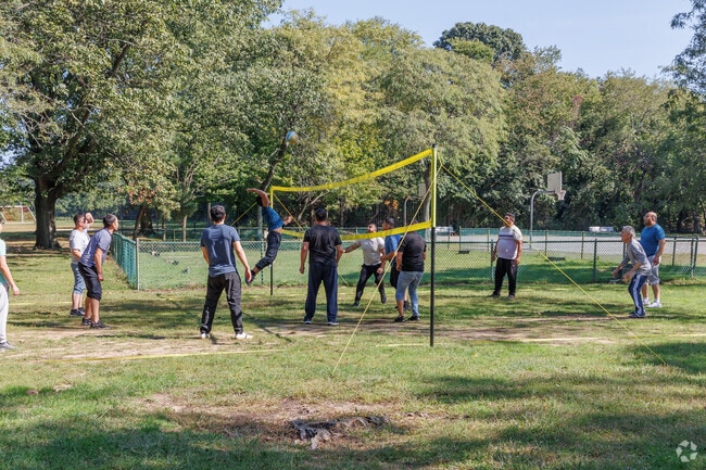 Valley Stream Park offers volleyball fields.