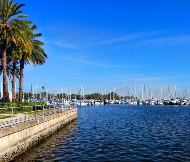 Boats along the Pier One Marina