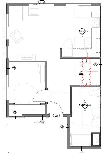 684Sq. Ft. Floor Plan - Proctor Flats