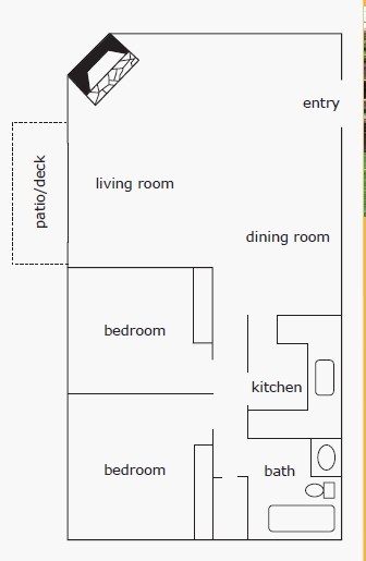 2BR/1BA - French Villa Apartment Homes