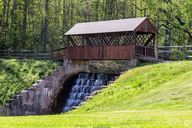 A walking trail in Avon crosses a waterfall as it connects Buckingham & Countryside parks.