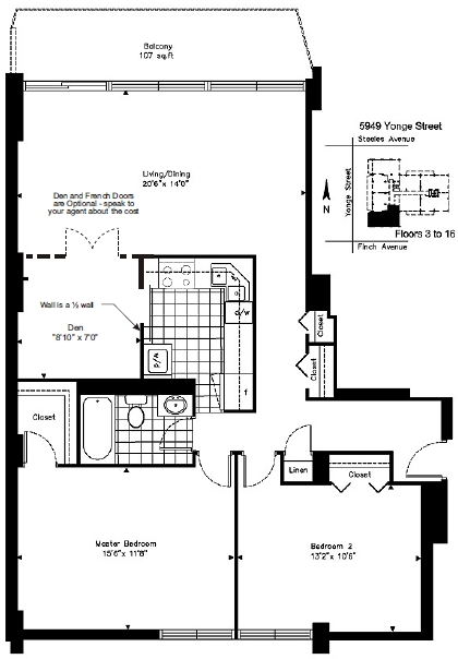 2BR/1BA - Sedona Place