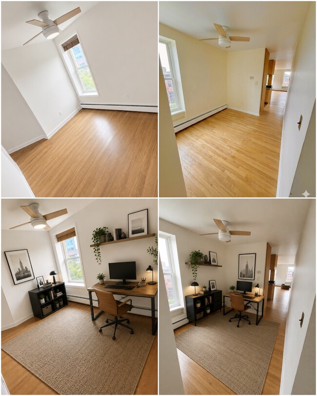 Office/Dining/Den Space - Virtually Staged Space - 278 Monmouth St Apartment