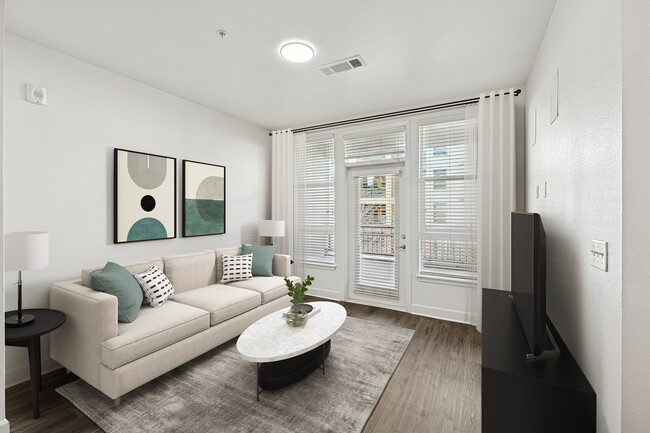 Living room with hard surface flooring - Avalon Cherry Hills