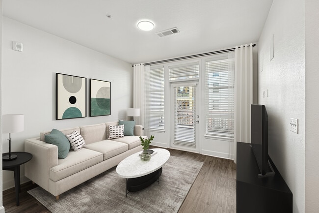 Refreshed Finishes living room with hard surface flooring - Avalon Cherry Hills