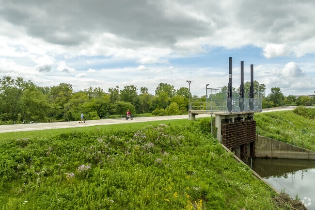 The Fawell Dam is located in the McDowell Grove Forest Preserve in Warrenville.