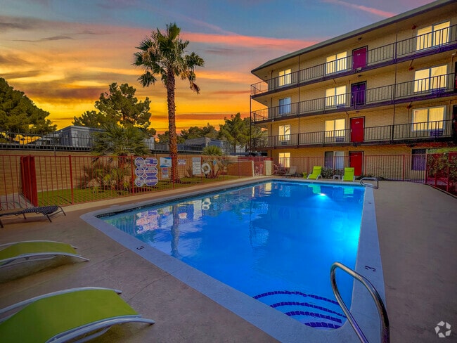 Exterior Nighttime - Katie Court Apartments