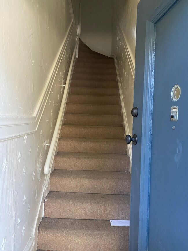 Stairs to apartment flat - 1713 Waller St
