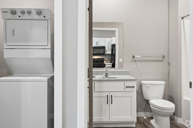 Studio - 458SF - Bathroom/Laundry - Creekside Heights Apartments, LLC