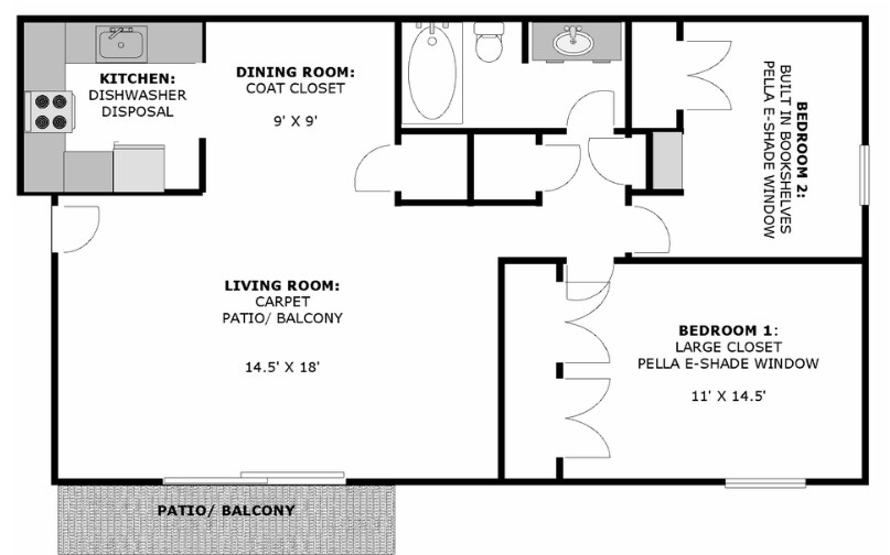 2BR/1BA - Avalon Apartments