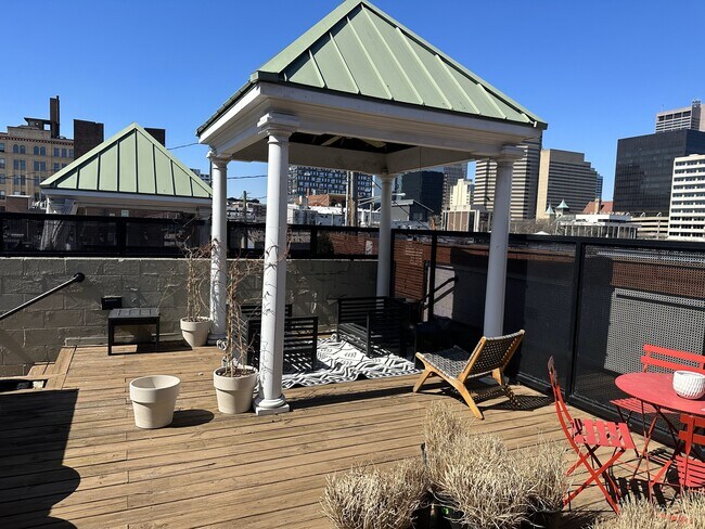 Amplio patio privado con vista al centro de Columbus - 263 S 5th St