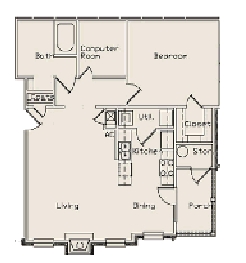 1BR/1BA - Ridgecrest Apartments