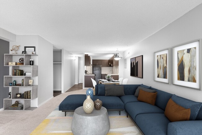 Two-Bedroom Living Room - Luxe at Meridian