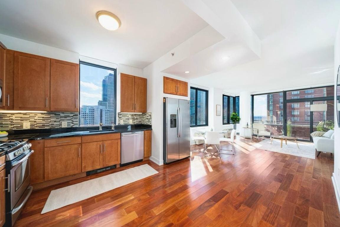 Open layout Kitchen and Living Room - 389 Washington St