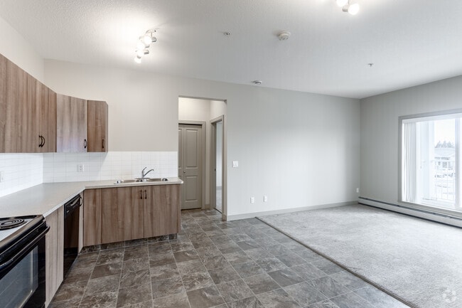 2BR, 1BA - 802SF - Kitchen / Living Room - Timberstone Village