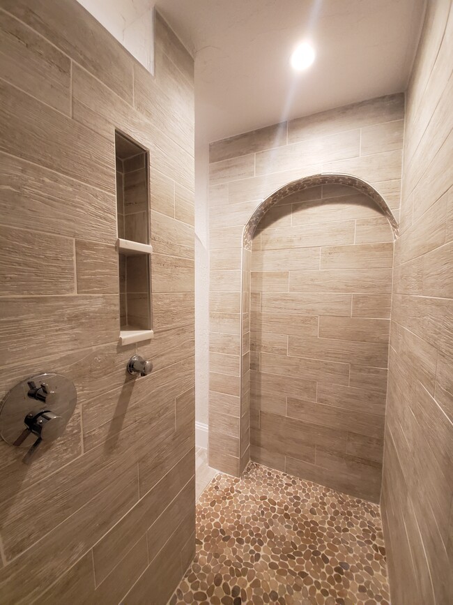 first floor shower - 571 Cambridge St Townhome