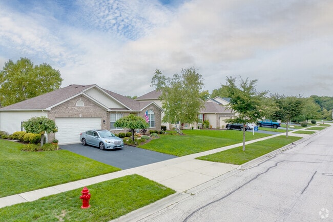 A row of beautiful homes showcasing popular home styles in North McHenry.