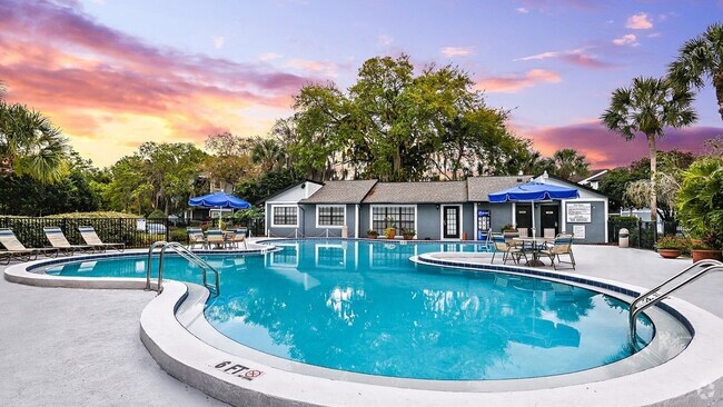 Pool at Sunset - Brookside Manor Apartments