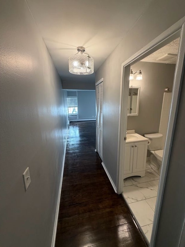 Hallway with Bathroom on Right - Stewart Woods