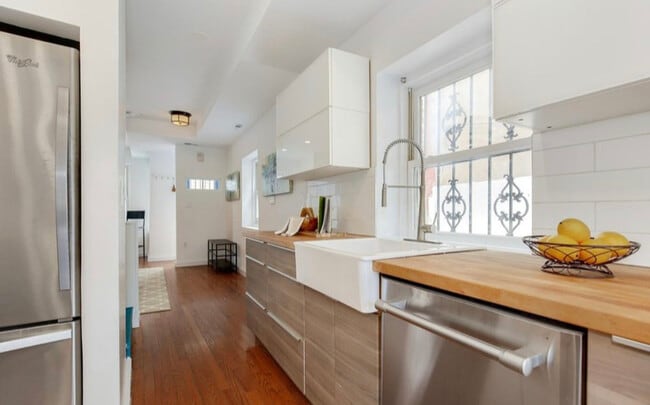 Kitchen with butcher block counters - 330 Elm St NW