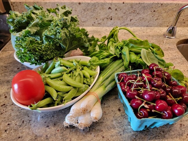 Farmers market haul - across the street every Saturday - 5500 Friendship Blvd