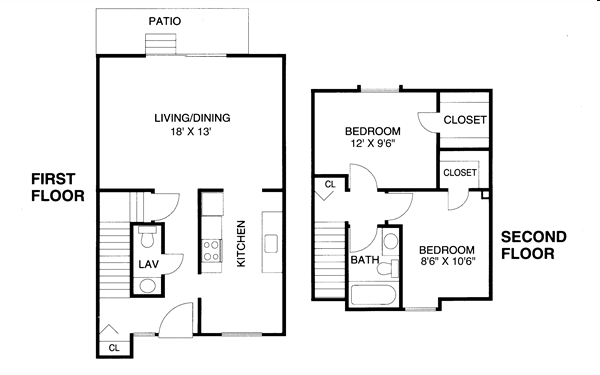 2BR/1.5BA - Hazelcrest Place Apartments & Townhomes