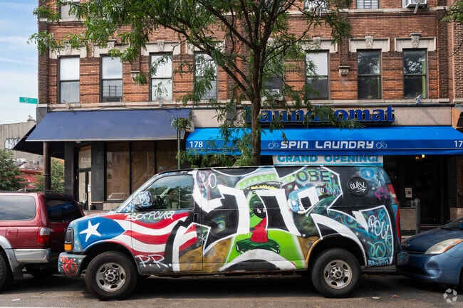 Even vehicles are decorated in Bushwick.