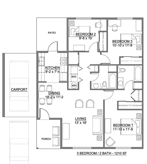 3BR/2BA 1210SF - Pendleton Heights Neighborhood